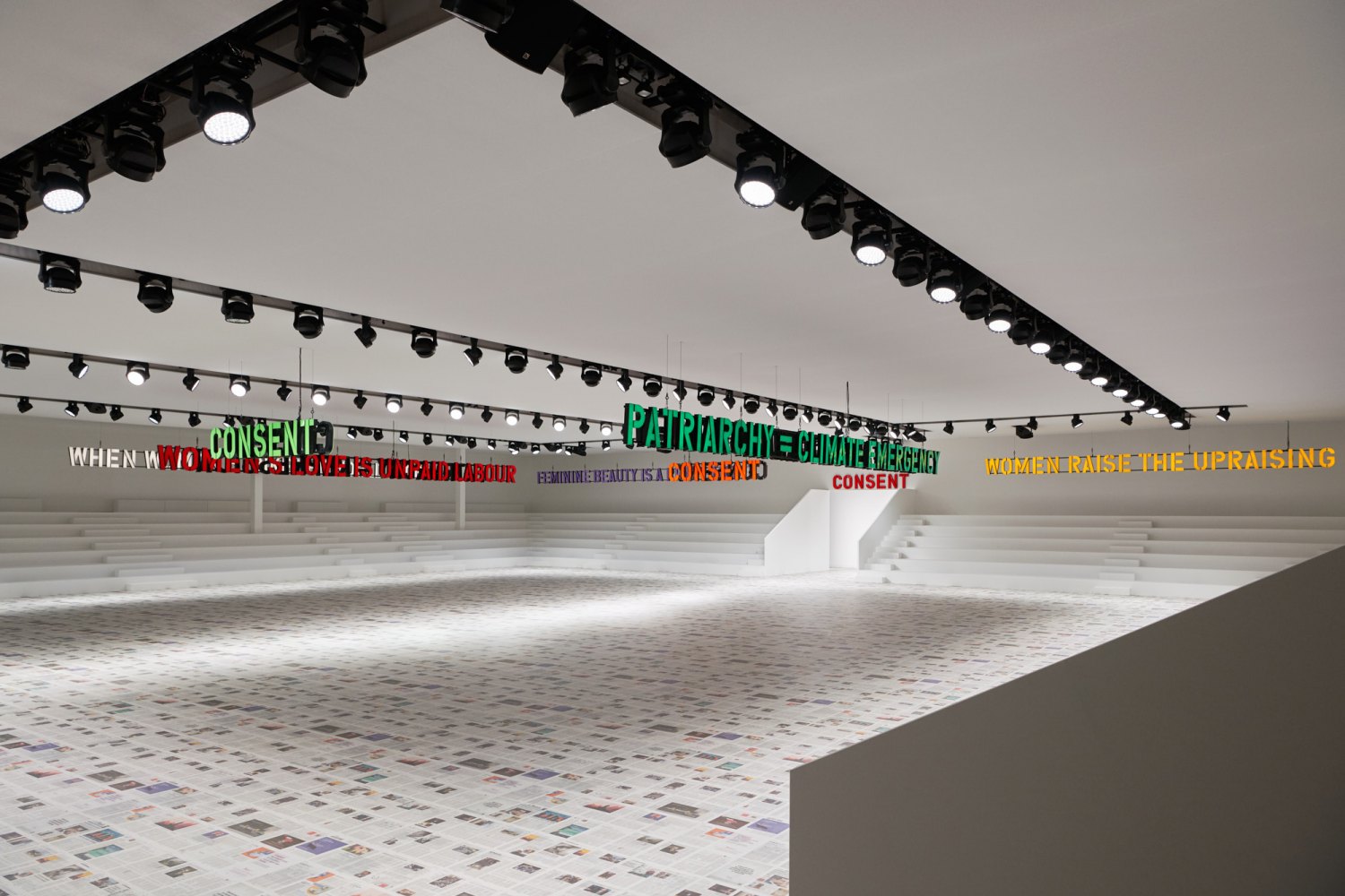 Claire Fontaine Installation view for Dior Show in Paris, Fall/Winter,  2020/2021