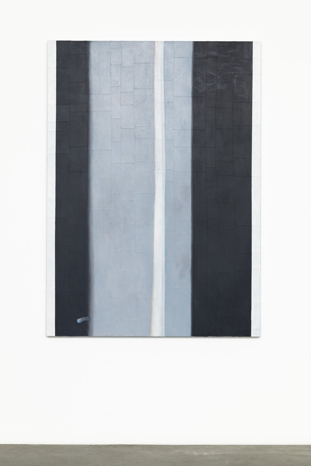 Sergej Jensen  De schijn van en lijn, 2020 Oil on sewn linen, 180 x 130 x 3 cm