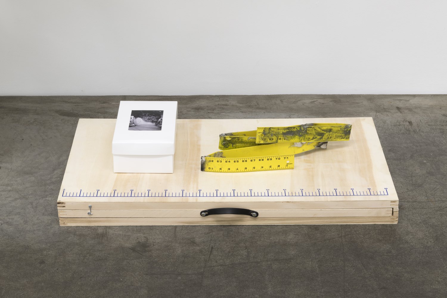 Win McCarthy Folded Set, 2021 Shoebox, folded ruler, worktable, photographs 99 x 58 x 20 cm 