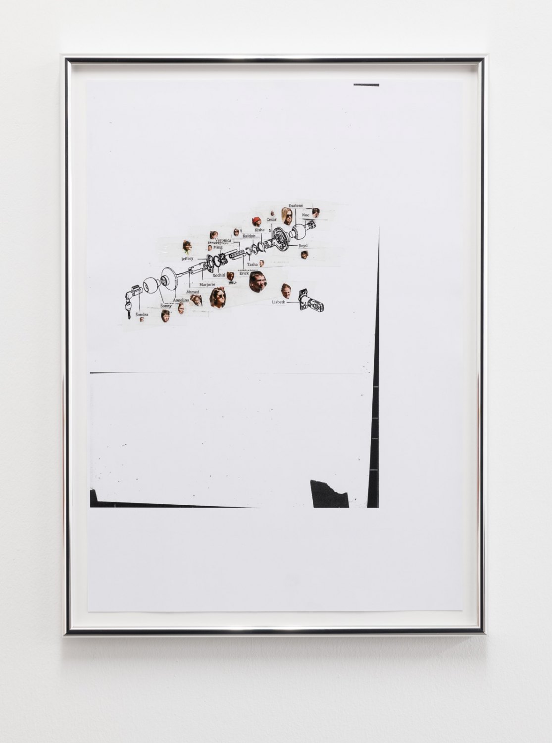 Win McCarthy Collective Knob (Little Heads), 2021 Collage of photographs, tape and print on paper 46 x 33.5 x 3.5 cm 