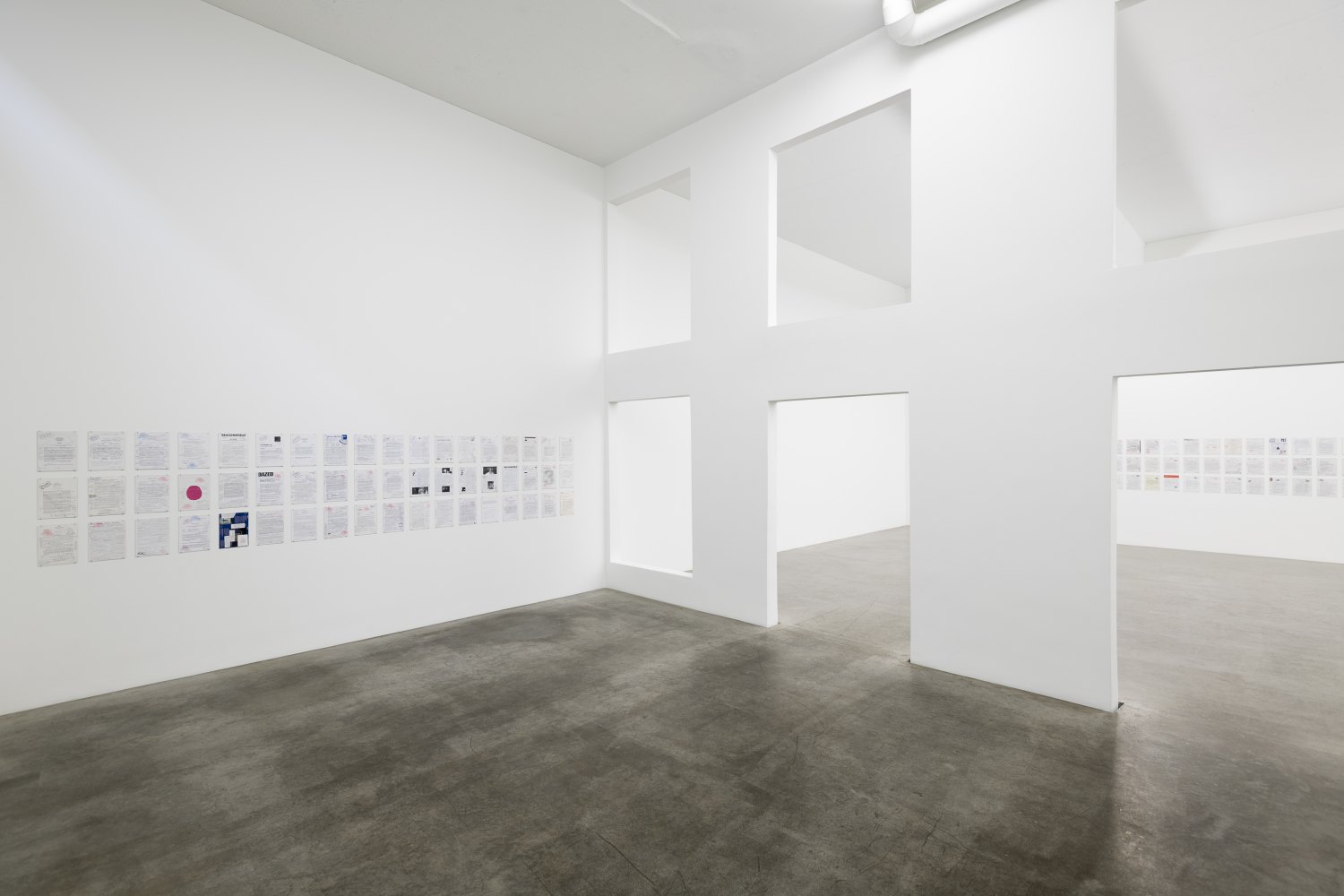 Installation view, BANK, Status Quo. We wanted to paint the walls pink and blue and have a golf buggy in the gallery but all we got was this white cube graveyard, Galerie Neu, Berlin, 2022 