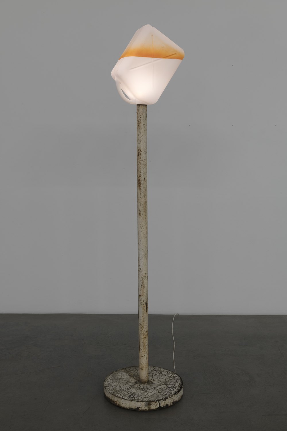 Klara Lidén Untitled, 2020 Metal, concrete, plastic jug, paint, wiring 220 x 50 x 50 cm  