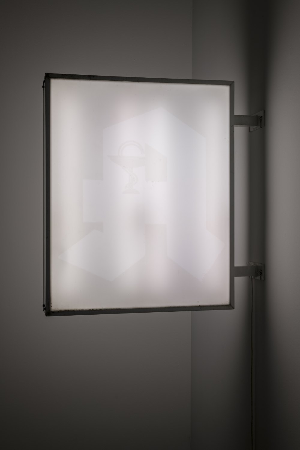 Klara Lidén  Untitled (Lightbox Apotheke), 2023 Neon, metal, plastic  110.5 x 105.5 x 18.5 cm 