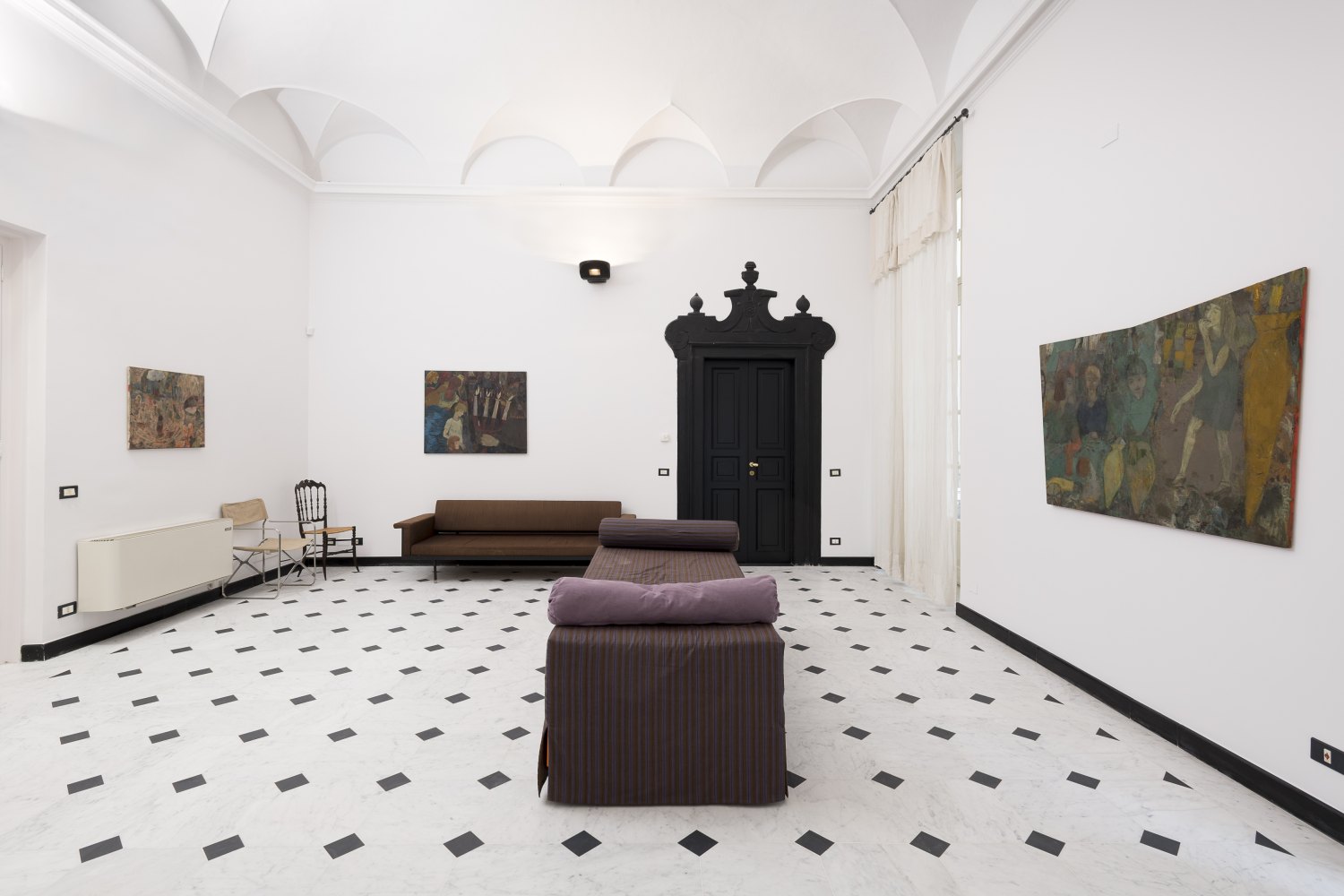 Installation view, Kai Althoff, di costole, nervi delle volpi, 2024 