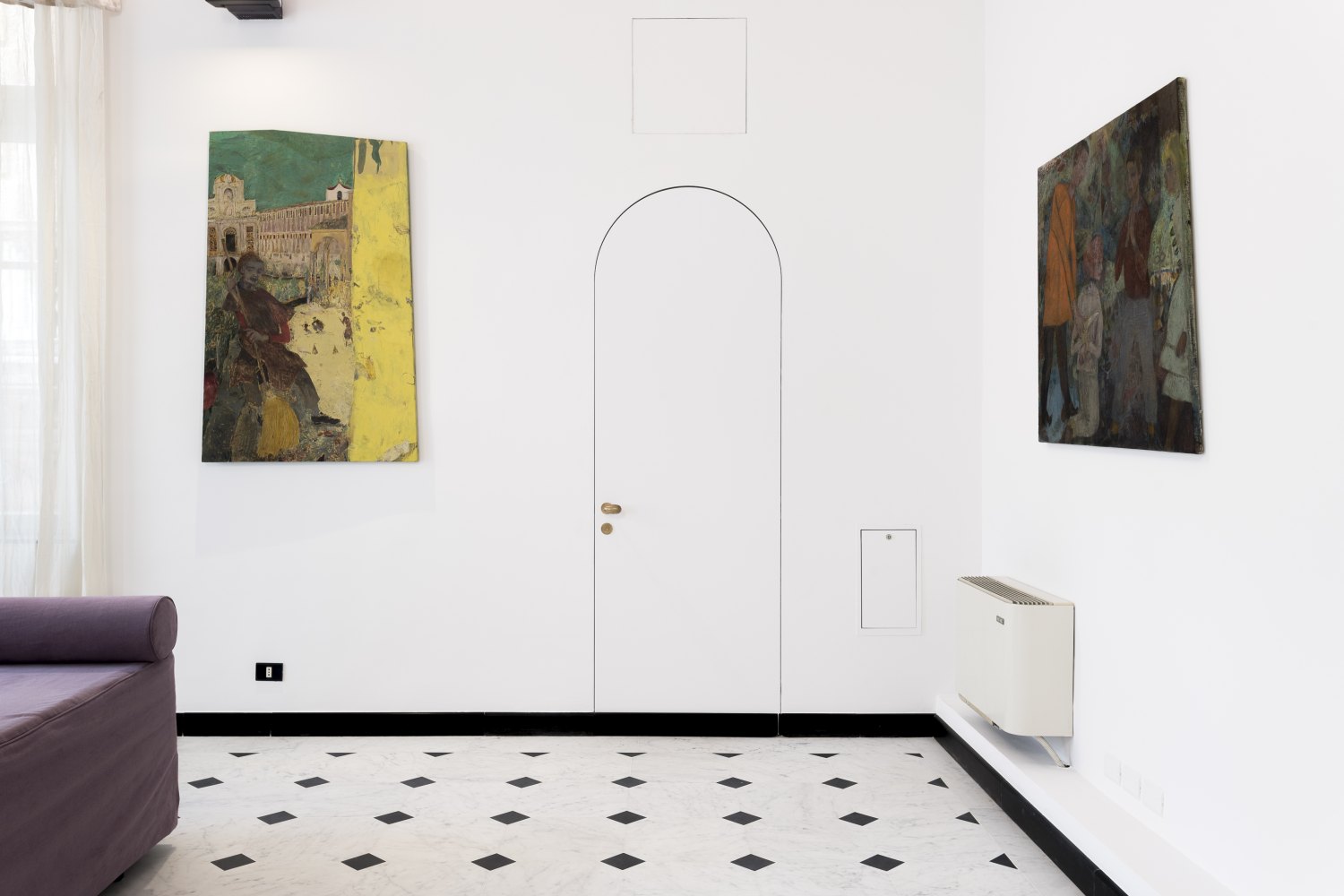 Installation view, Kai Althoff, di costole, nervi delle volpi, 2024 
