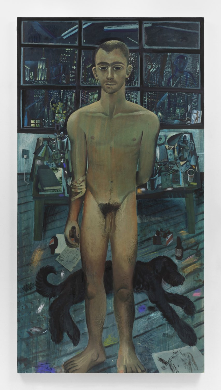 Louis Fratino Studio nude, 2022 Oil on canvas 241 x 127 cm