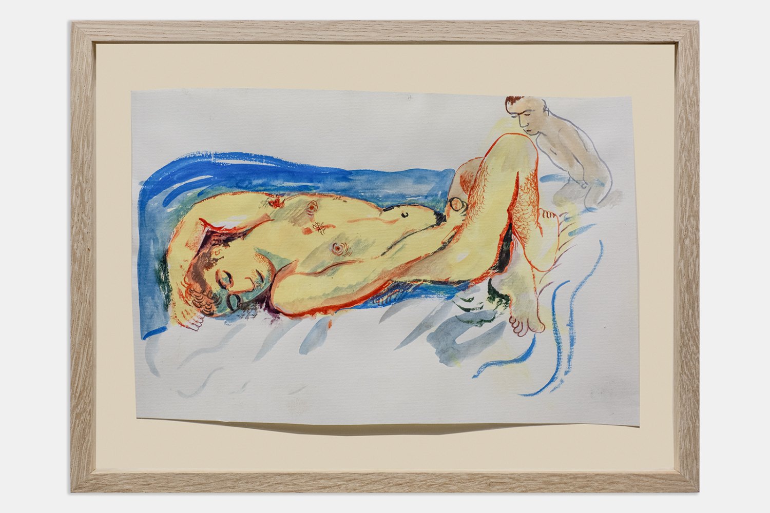 Louis Fratino Watching couple, 2024 Watercolor on paper 17 x 26 cm 