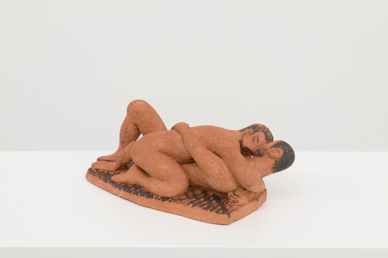 Romantic couple, 2025 Terracotta with iron oxide 8 x 21 x 8.5 cm