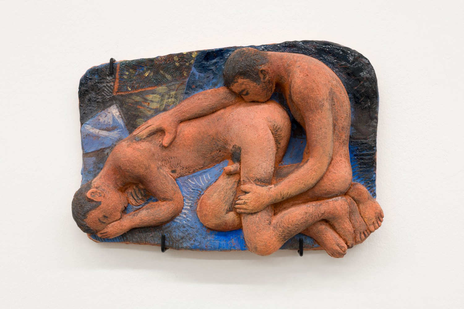 Night scene, 2025 Terracotta with glaze and iron oxide 26 x 38 x 7.5 cm