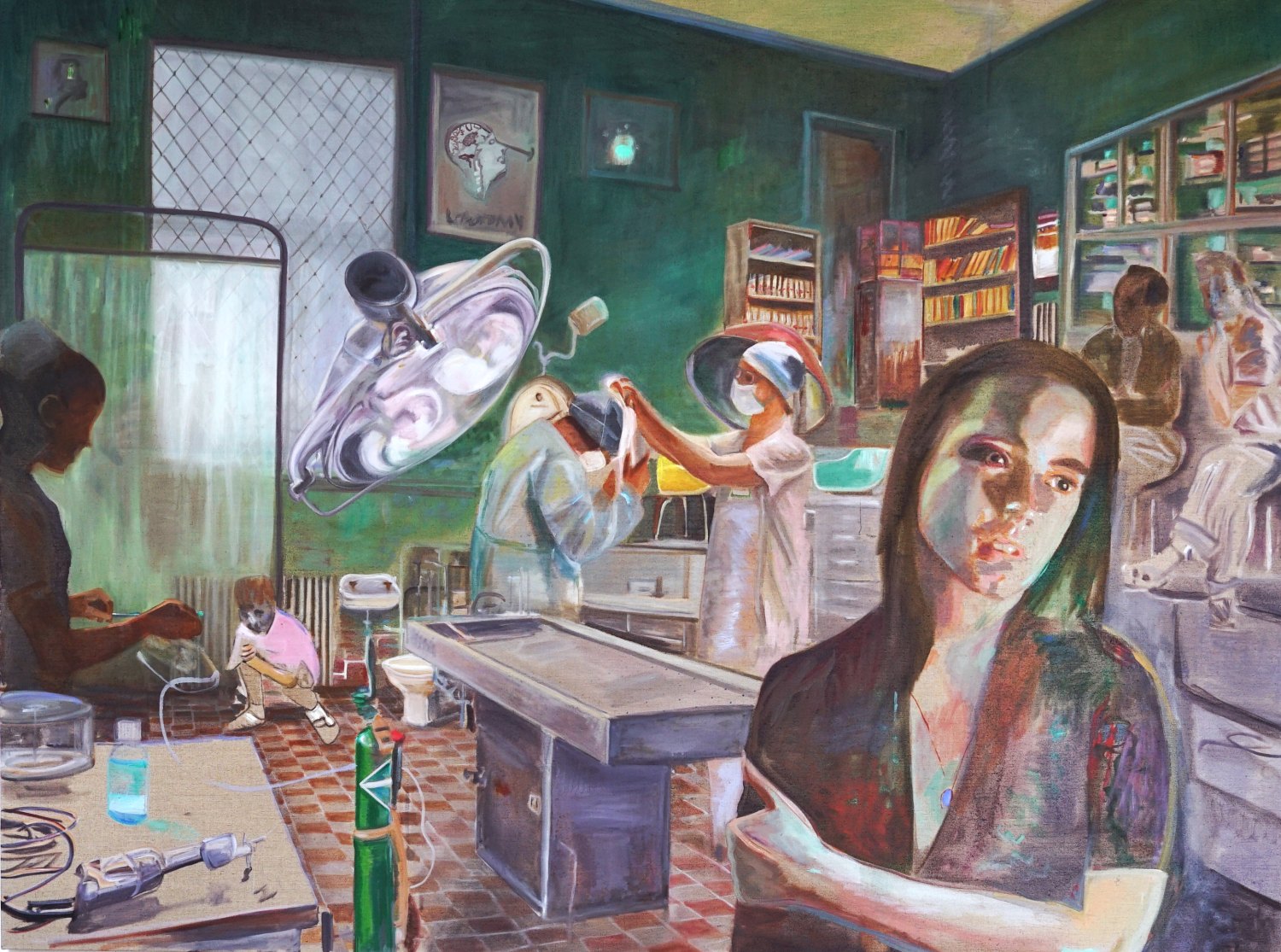 Jill Mulleady The Operation Room, 2025 Oil on linen 160 x 215 cm 