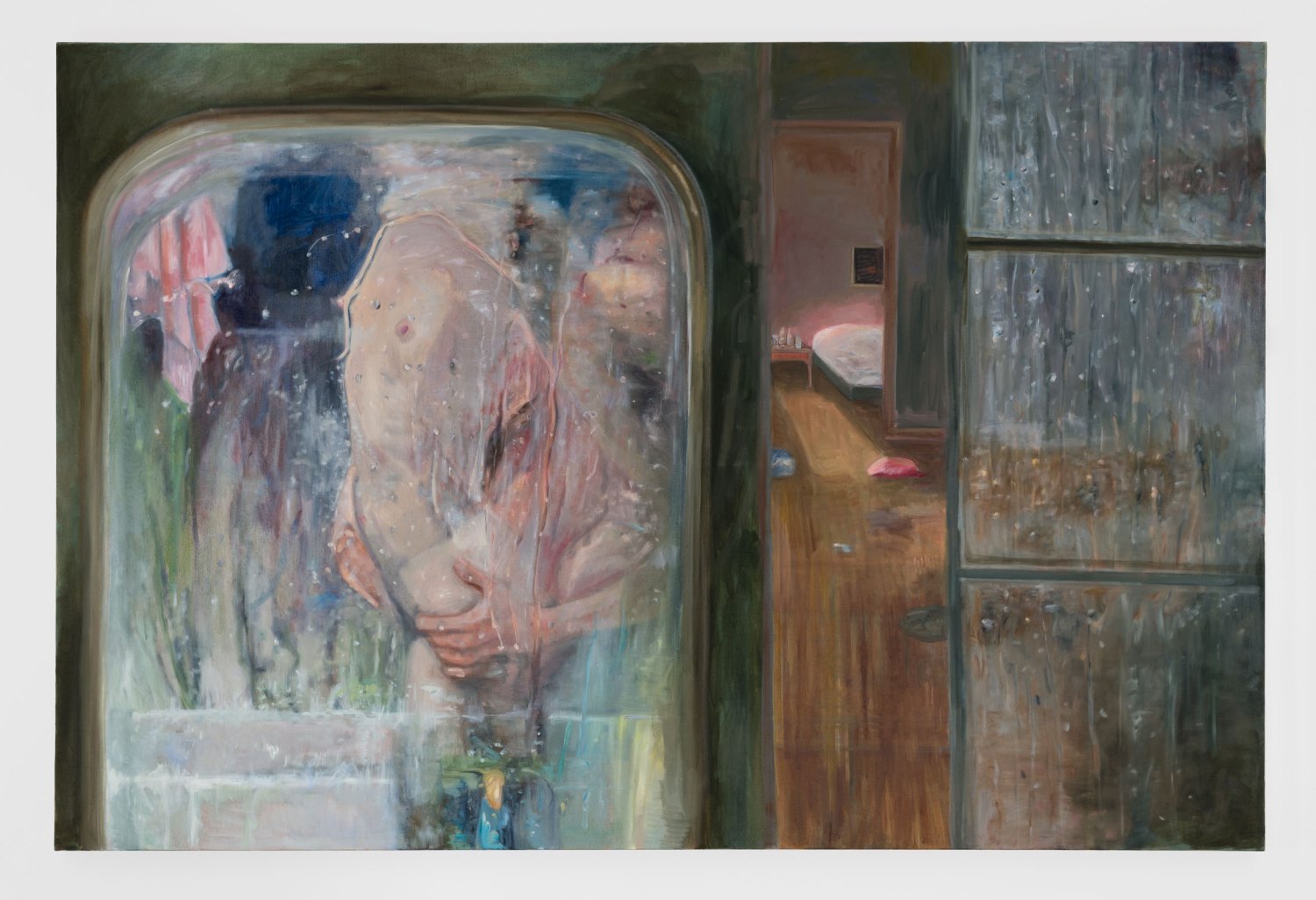 Jill Mulleady Interior / The Mirror Room, 2024 Oil on linen 130 x 195 cm