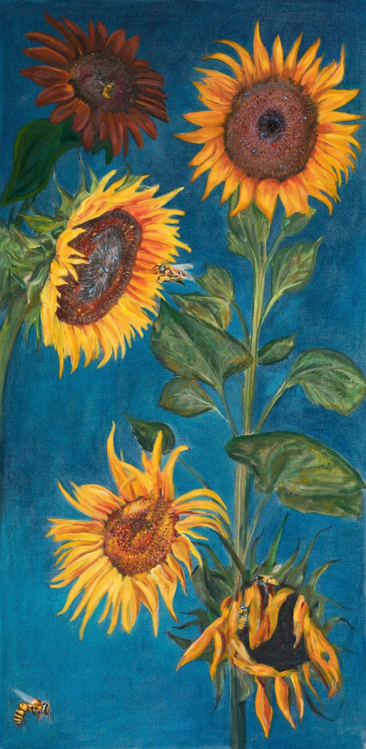 Jill Mulleady All Flowers in Time Bend Towards the Sun, 2022 Oil on linen 112 x 55 cm