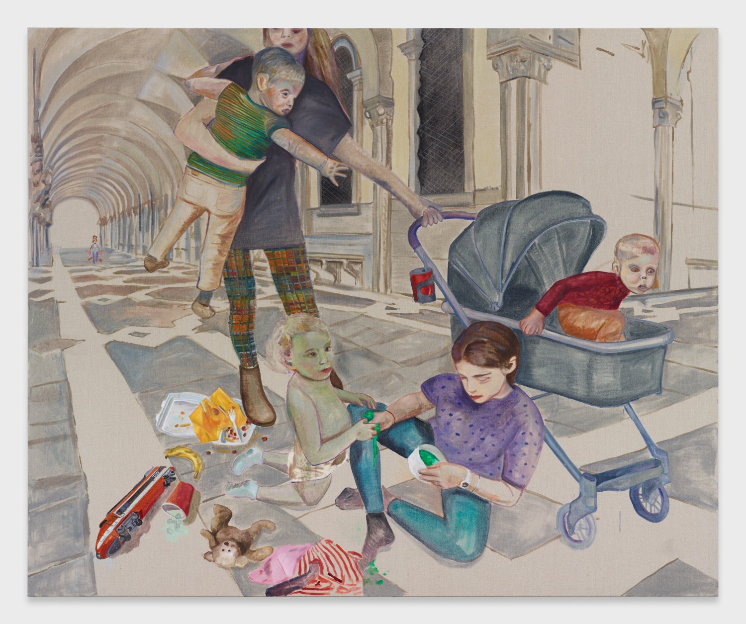 Jill Mulleady Kids with Slime, 2019 Oil on linen 165 x 200 cm