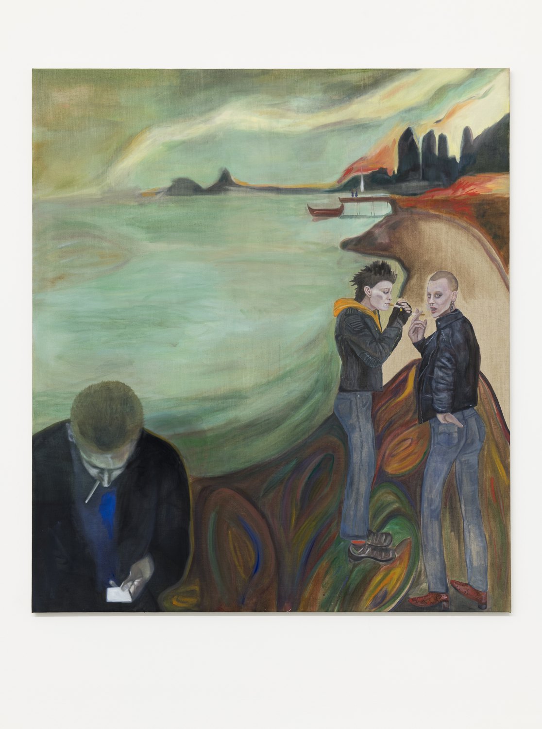 Jill Mulleady This Connection is Not Private, 2018 Oil on linen 167.5 x 147 cm