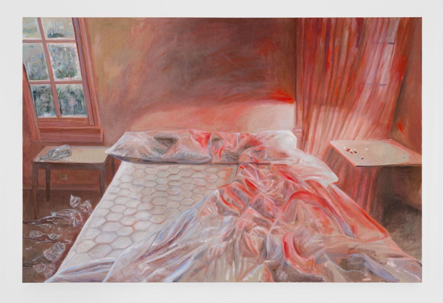Jill Mulleady Interior / Unmade Bed, 2024 Oil on linen 130 x 195 cm