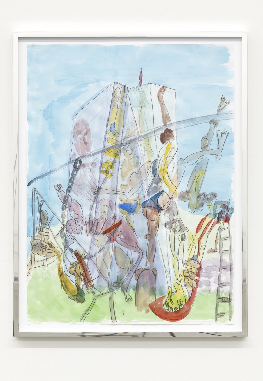 Jana Euler Greetings from Frankfurt, 2018 Watercolour, pencil on paper 82 x 63 x 4 cm