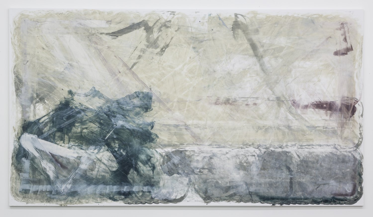 Reena Spaulings Later Seascapes 9, 2015 Farrow & Ball´s Estate Emulsions on canvas, 250 × 450 × 5 cm