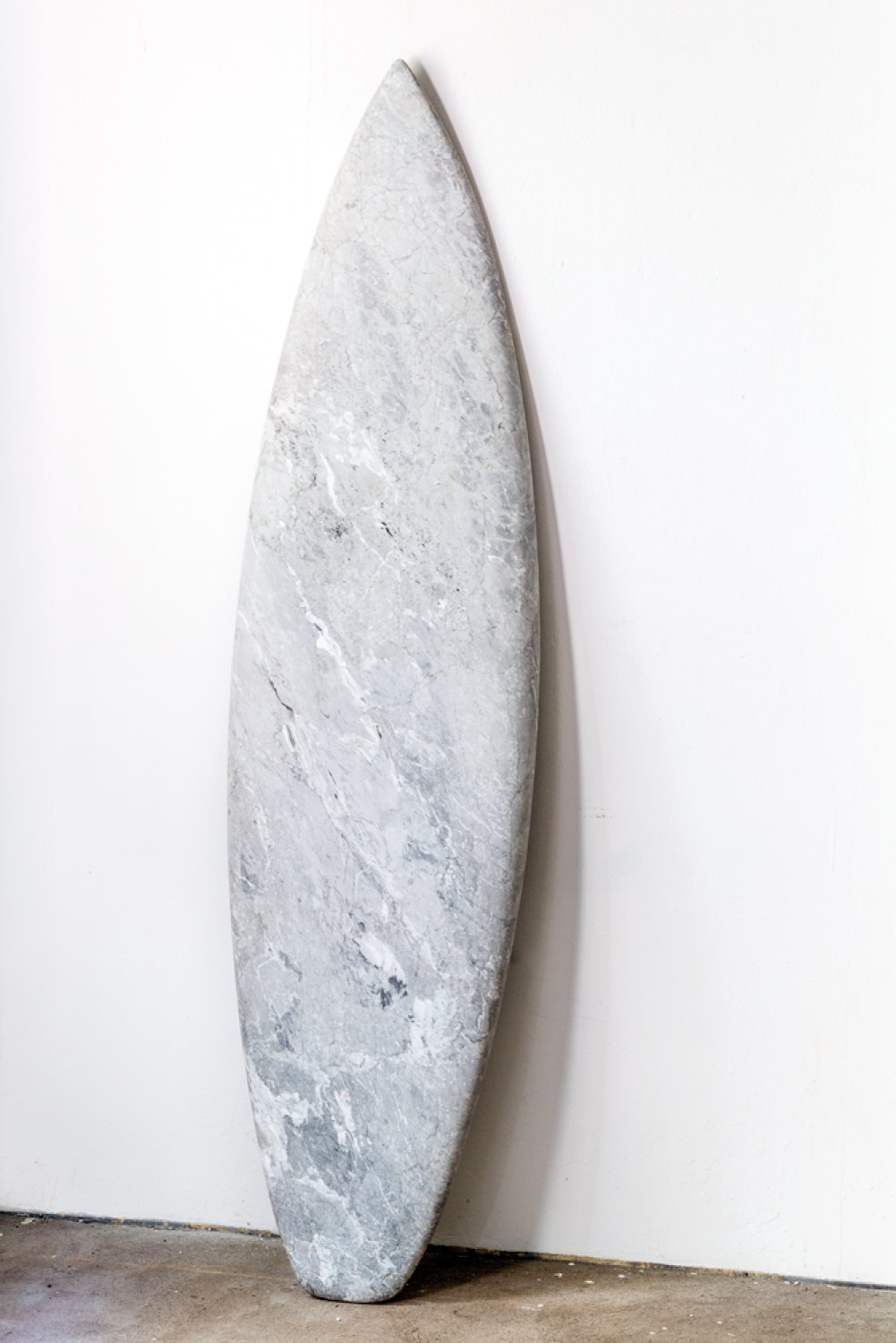 Reena Spaulings Mollusk (Bardiglio), 2014 Marble, 199 × 51 × 4 cm